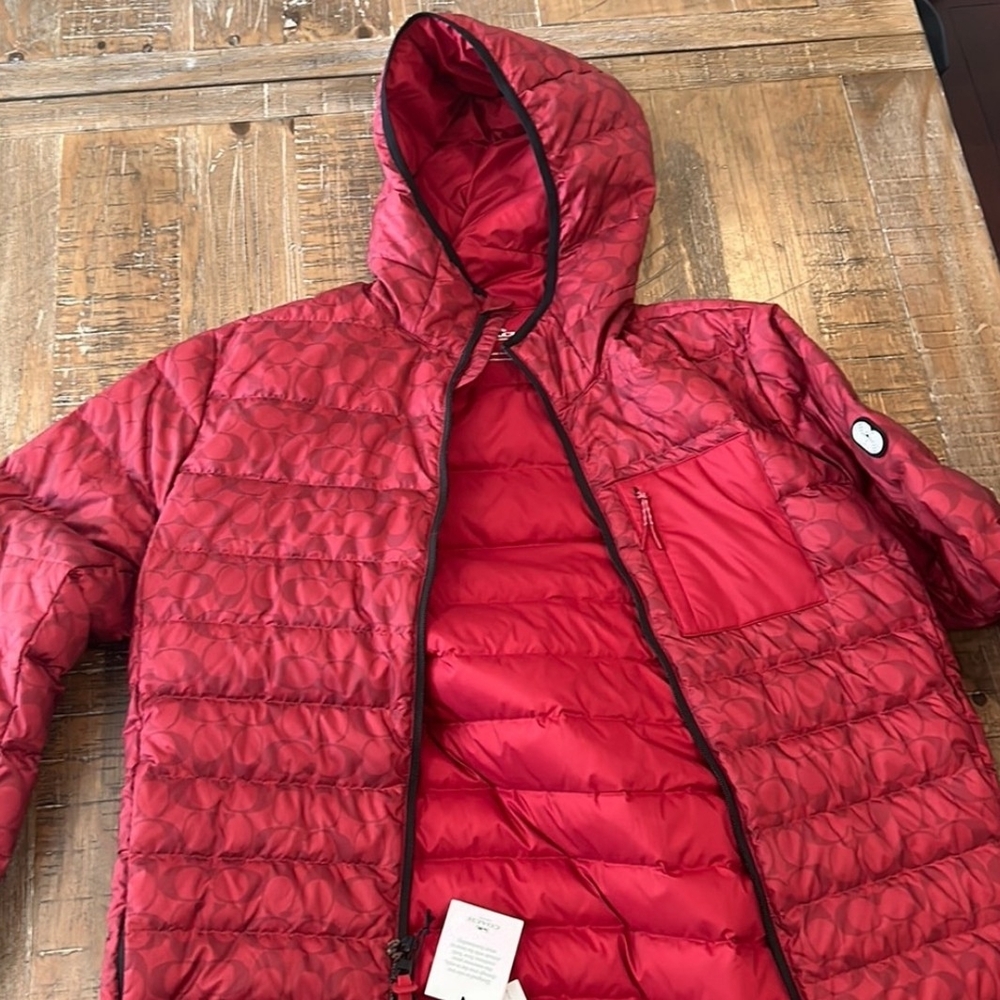 Coach Vibrant Red Quilted Jacket
